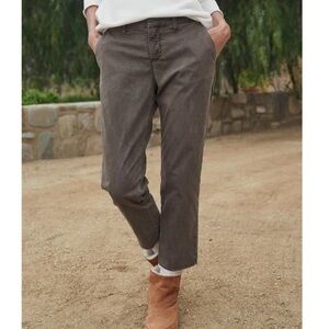 Frank & Eileen Wicklow Italian chino cropped pants mid rise straight leg raw hem